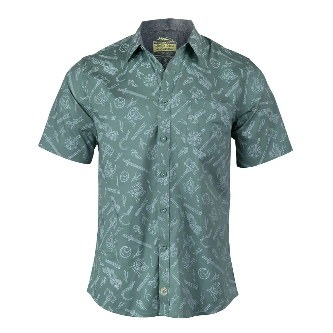 Bells Hells Weapons Button Down Short Sleeve Shirt