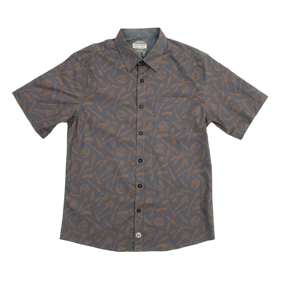 Vox Machina Weapons Button Down Short Sleeve Shirt